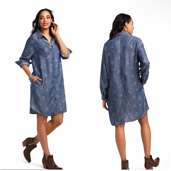 Ariat Dresses & Skirts - Ariat Women's Camp Dress Denim Blue X-Large